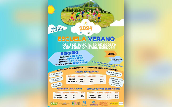 Benidorm organiza una nueva edición de la ‘Escuela de Verano’ que este año se desplaza al colegio Aitana